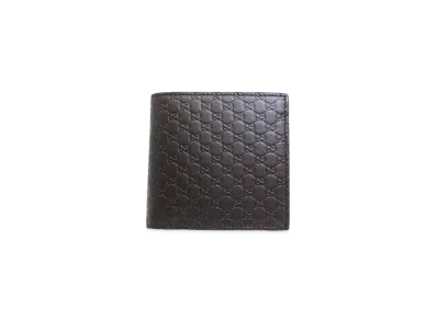 GUCCI Bi-Fold Bill Compartment Micro Guccisima "Dark Brown"