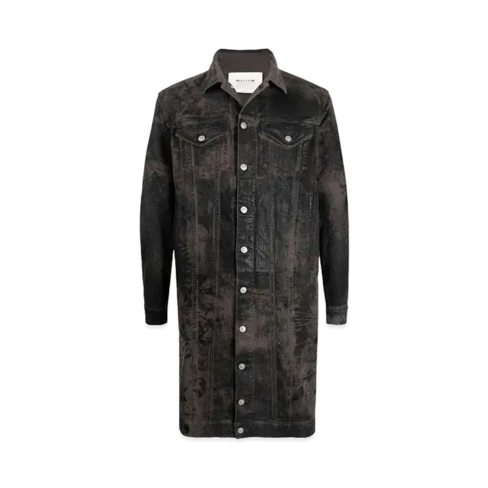 1017 ALYX 9SM Button-Up Long-Length Denim Jacket "Black"