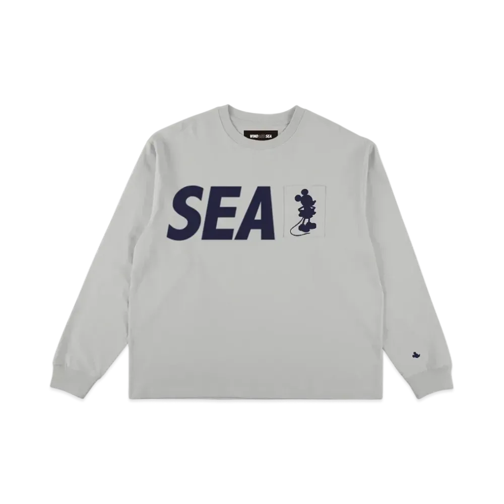 WIND AND SEA x Disney Mickey Pocket Silhouette LS Tee "Gray"