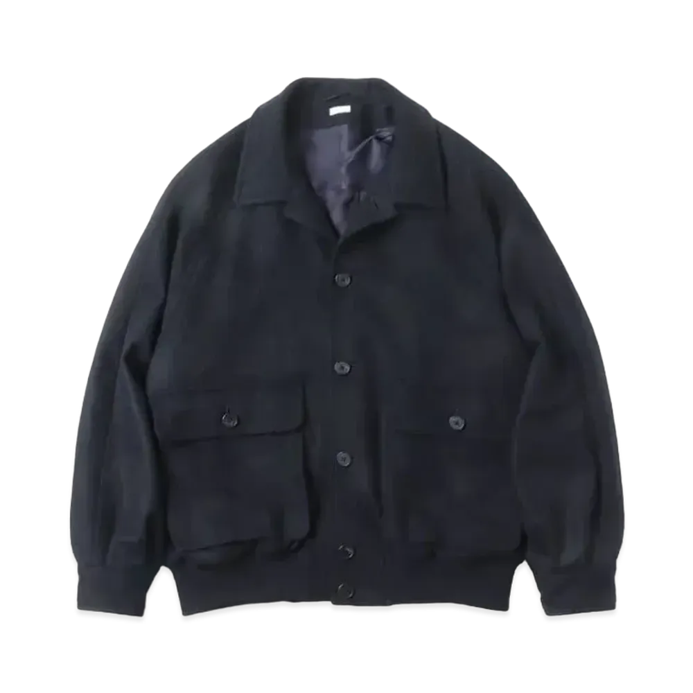 A.PRESSE Cashmere Light Flannel Blouson "Navy"