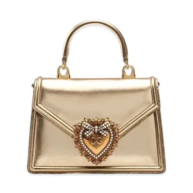 Dolce&Gabbana Devotion Bag Small Moldore Papa Leather "Gold"