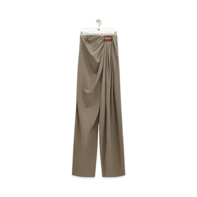 LOEWE Draped Trousers "Khaki Brown"