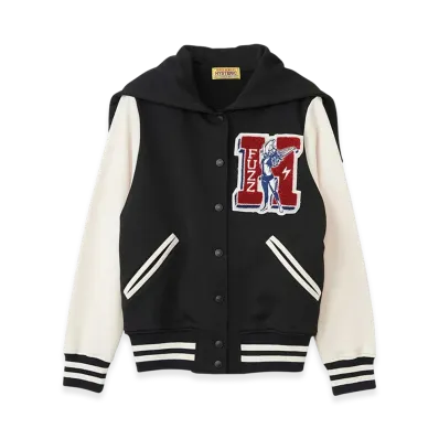 HYSTERIC GLAMOUR Hysteric Fuzz Varsity Jacket Women "Black"
