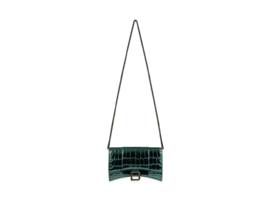 BALENCIAGA Hourglass Wallet With Chain "Green"