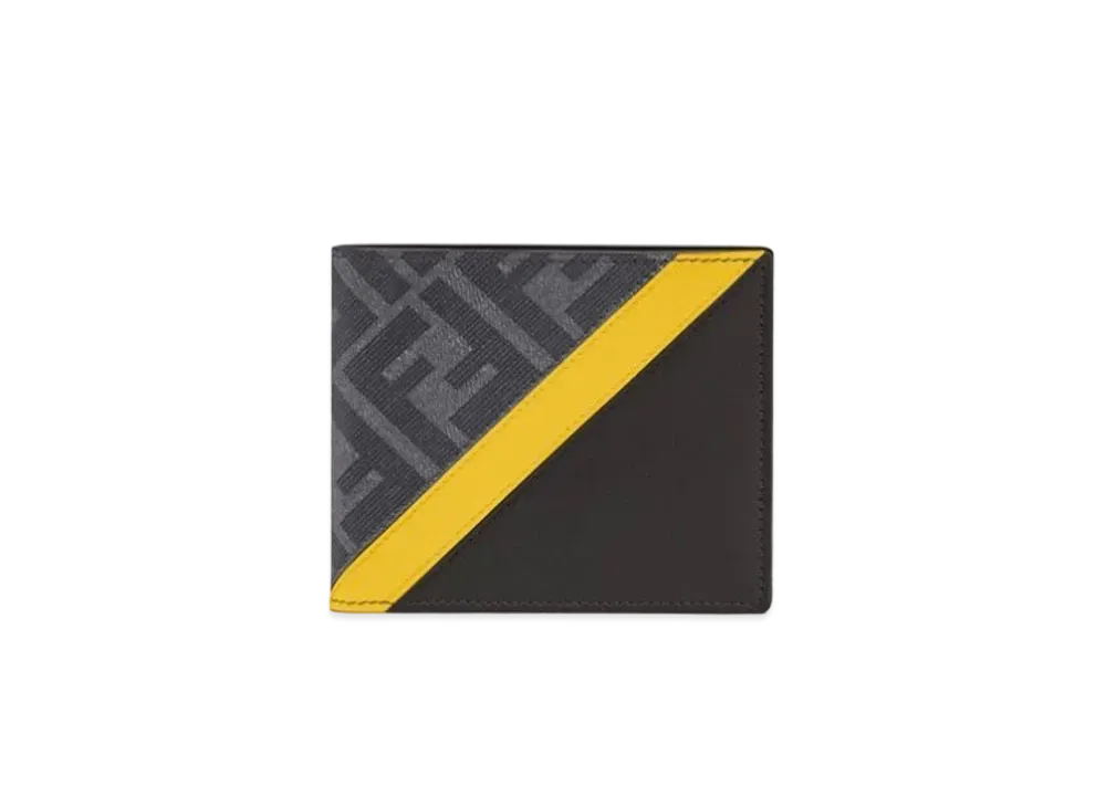 FENDI Two-Fold Wallet Fabric With Coin Case Flapping Wallet "Gray"