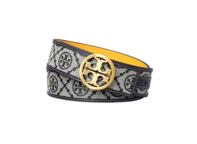 Tory Burch T Monogram Jacquard Belt "Navy"
