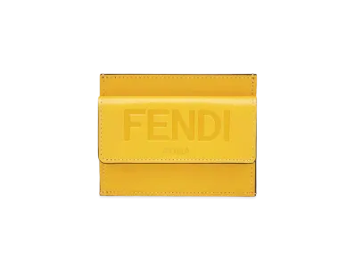 FENDI Card Case Leather "Yellow"