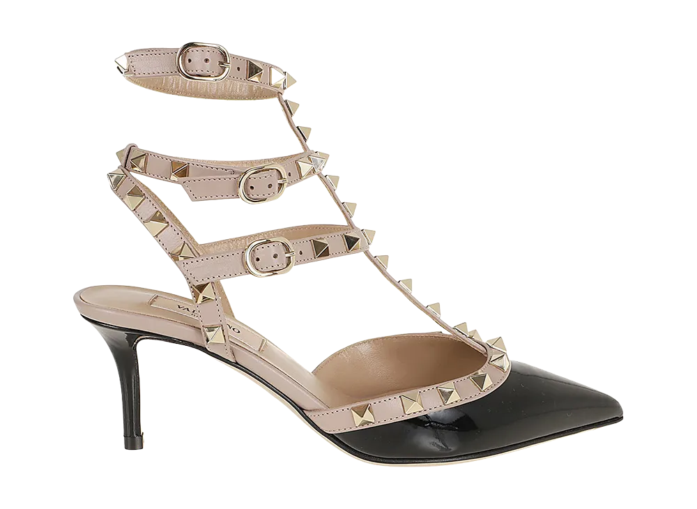 Valentino Garavani Women's Ankle Strap Rockstud T. 65 "NERO"