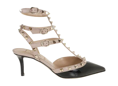 Valentino Garavani Women's Ankle Strap Rockstud T. 65 "NERO"