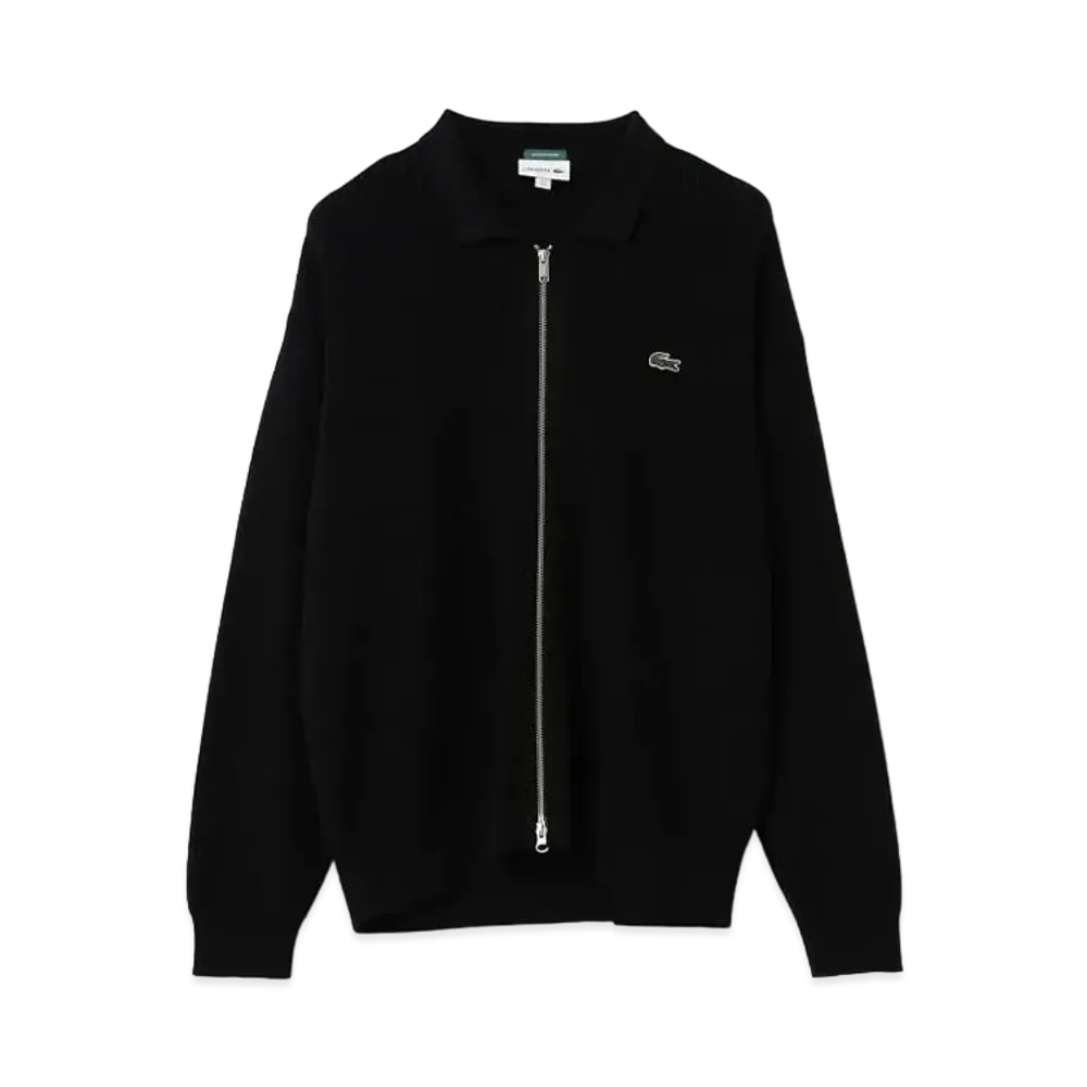 BEAMS LACOSTE for BEAM Custom Knit Zip Cardigan "Noir"