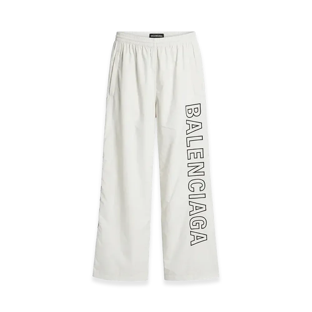 BALENCIAGA Logo Wide Track Pants "White"