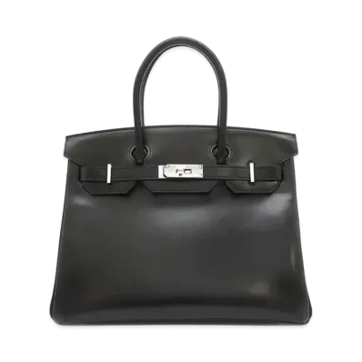 Hermes Birkin Box Calf "Noir/Silver"