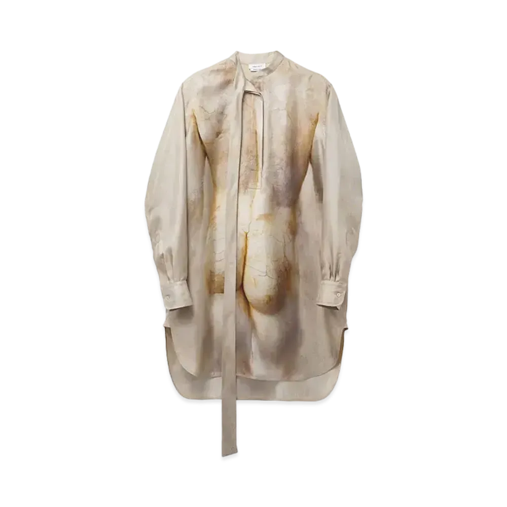 Alexander McQUEEN Sculpted Bum Mini Shirtdress "Ecru"