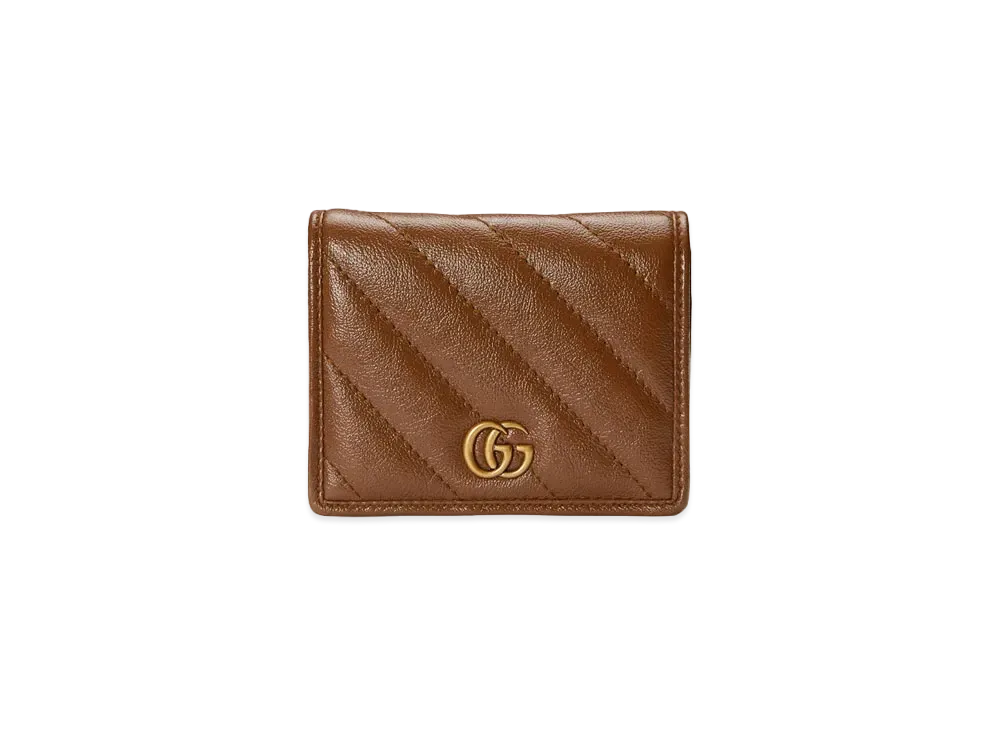 GUCCI GG Marmont Card Case Wallet "Brown"
