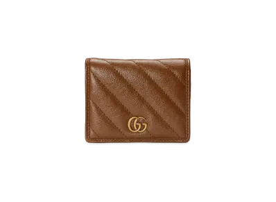 GUCCI GG Marmont Card Case Wallet "Brown"