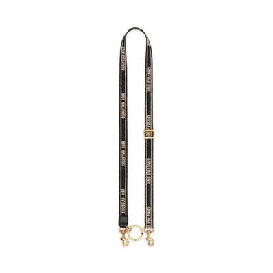 Dior Micro Shoulder Strap Christian Dior Embroidery "Black"