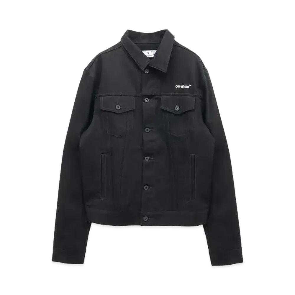 OFF-WHITE c/o Virgil Abloh MENS DIAG TAB SLIM DENIM JACKET "Black"