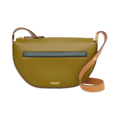 Burberry Mini Colour Block Leather Zip Olympia Bag "Juniper Green"