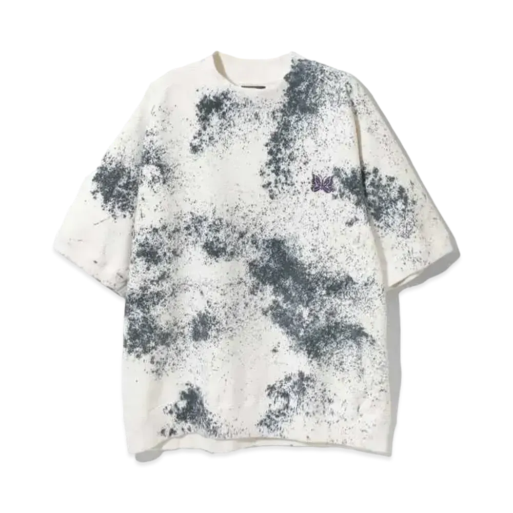 Needles x NOMA t.d. S/S Mock Neck Tee - Splash Paint "White"