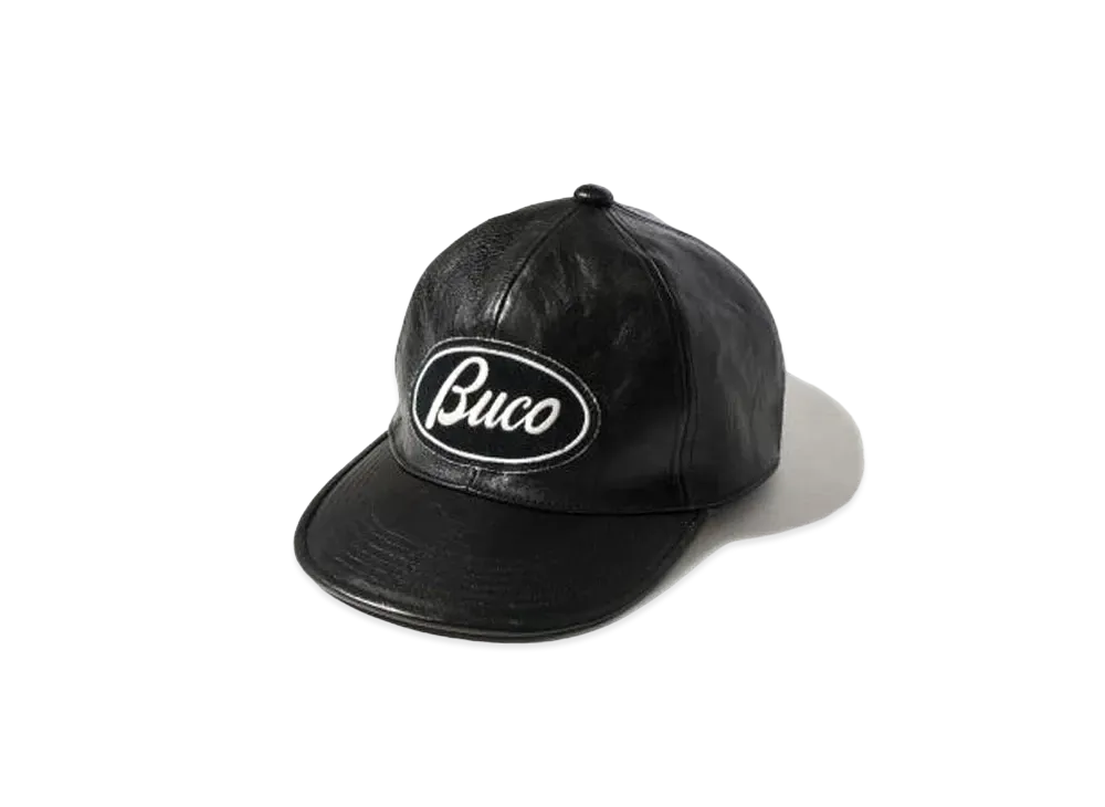 THE REAL McCOY'S BUCO LEATHER STRAP-BACK CAP "Black"