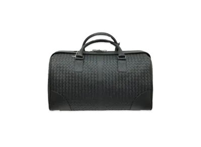 Bottega Veneta Woven Leather Medium Travel Bag "Black"