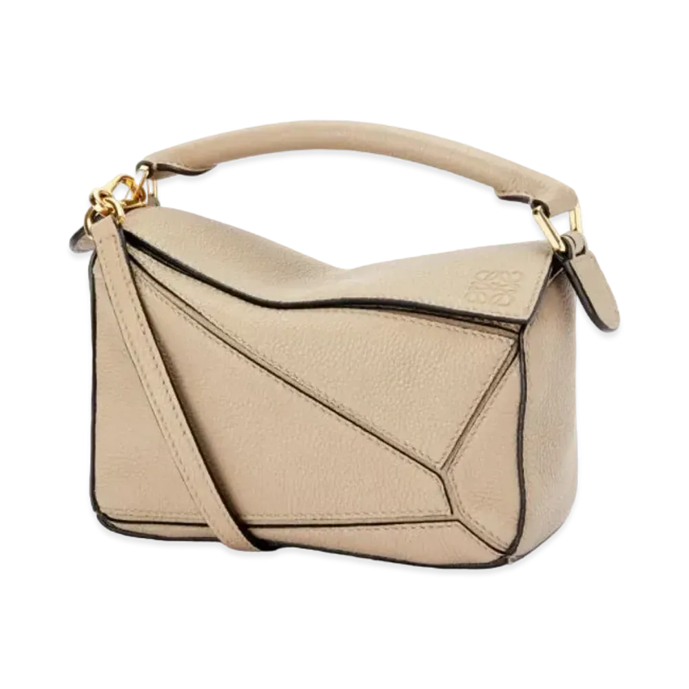 LOEWE Mini Puzzle Bag In Soft Grained Calfskin "Sand"