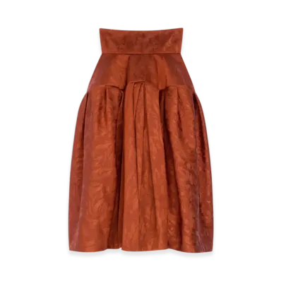 DRIES VAN NOTEN Women's High Waisted Jacquard Skirt "Rust"
