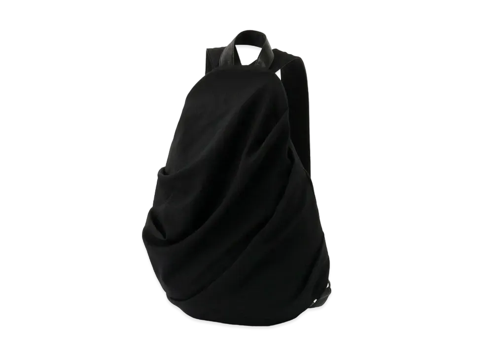 Yohji Yamamoto WOOL GABARDINE DRAPE-BAG "Black"