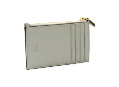 TORY BURCH Women's Fleming Soft Zip Card "Bay Gray"