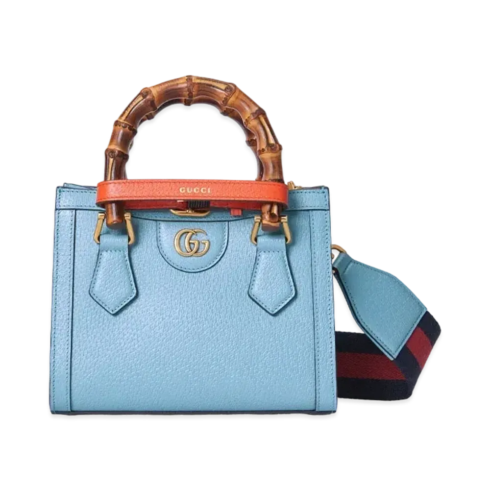 GUCCI Gucci Diana Mini Tote Bag "Light Blue Leather"