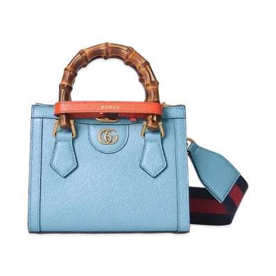 GUCCI Gucci Diana Mini Tote Bag "Light Blue Leather"
