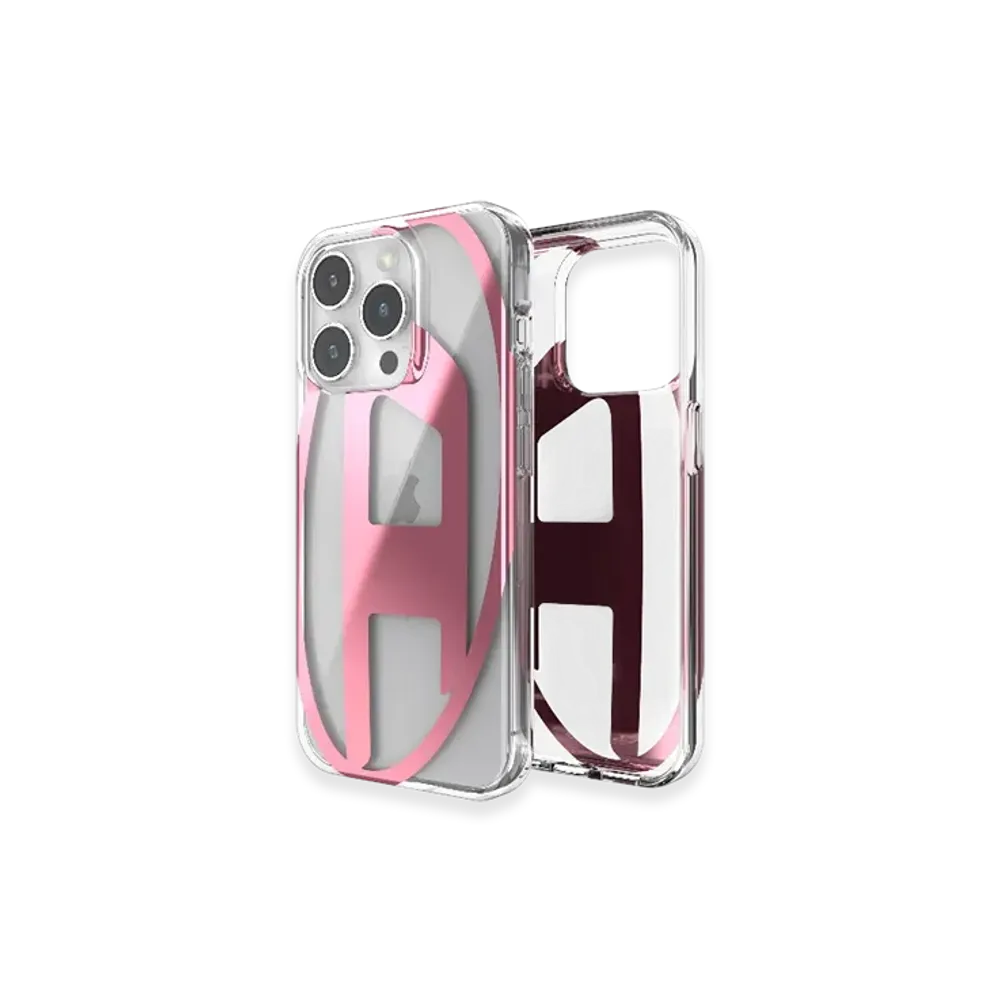 Diesel 54110 Moulded Case Iphone 15 Pro Clear Case "Pink White"
