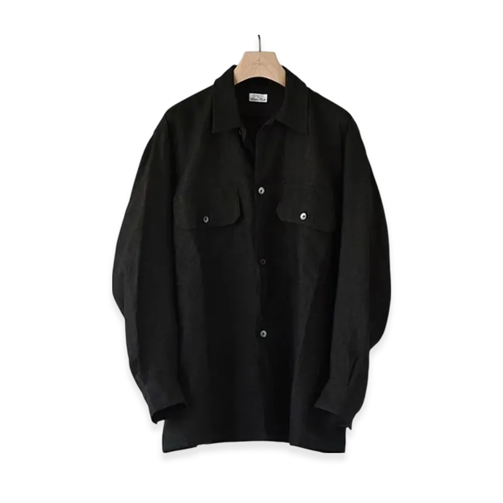 COMOLI Linen C.P.O. Shirt "Charcoal"