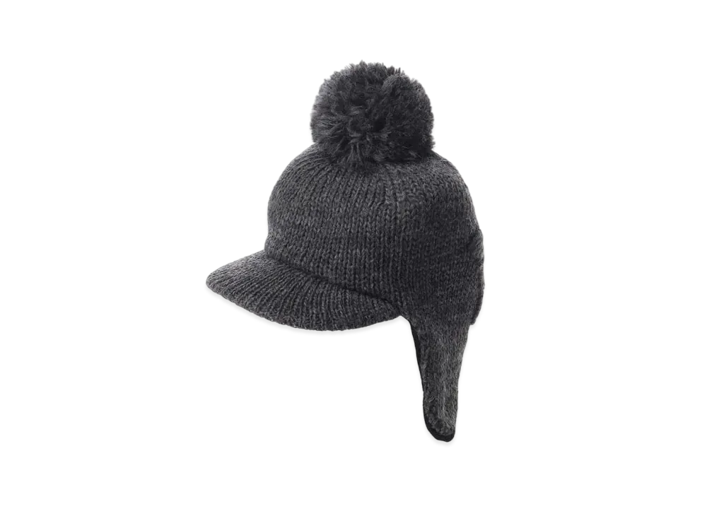 Yohji Yamamoto 1/3 W EMBROIDERED PILOT KNIT CAP "Black"