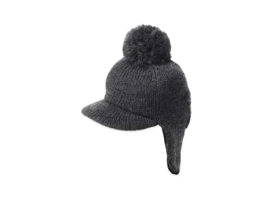 Yohji Yamamoto 1/3 W EMBROIDERED PILOT KNIT CAP "Black"