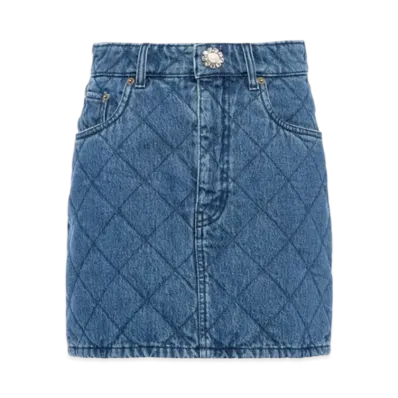 MIU MIU Women's Denim Mini Skirt "Light Blue"