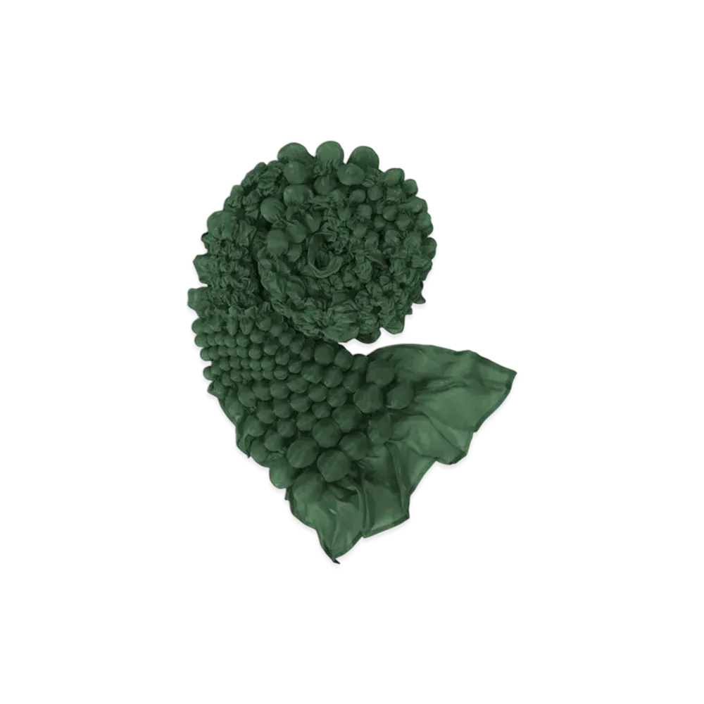 PLEATS PLEASE ISSEY MIYAKE Grainy Dots Shibori Scarf "Dark Green"