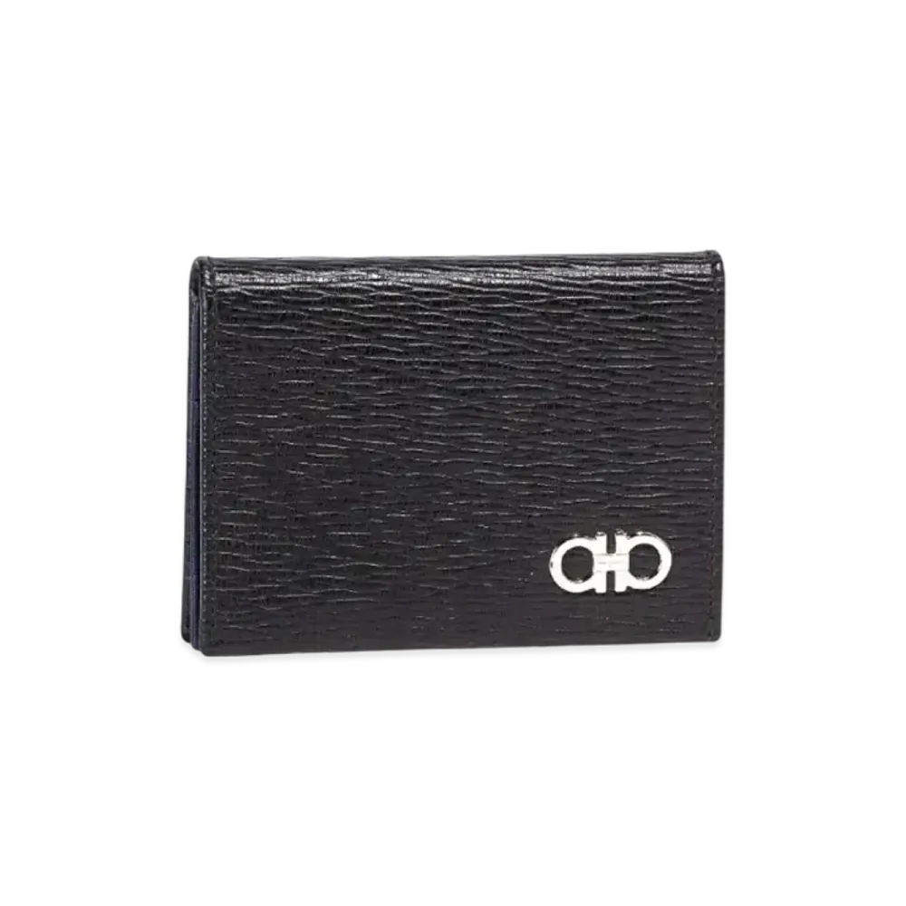 Salvatore Ferragamo Card Case "Black/Fjord Blue"