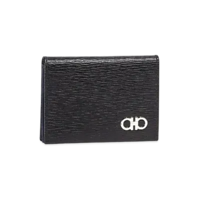 Salvatore Ferragamo Card Case "Black/Fjord Blue"