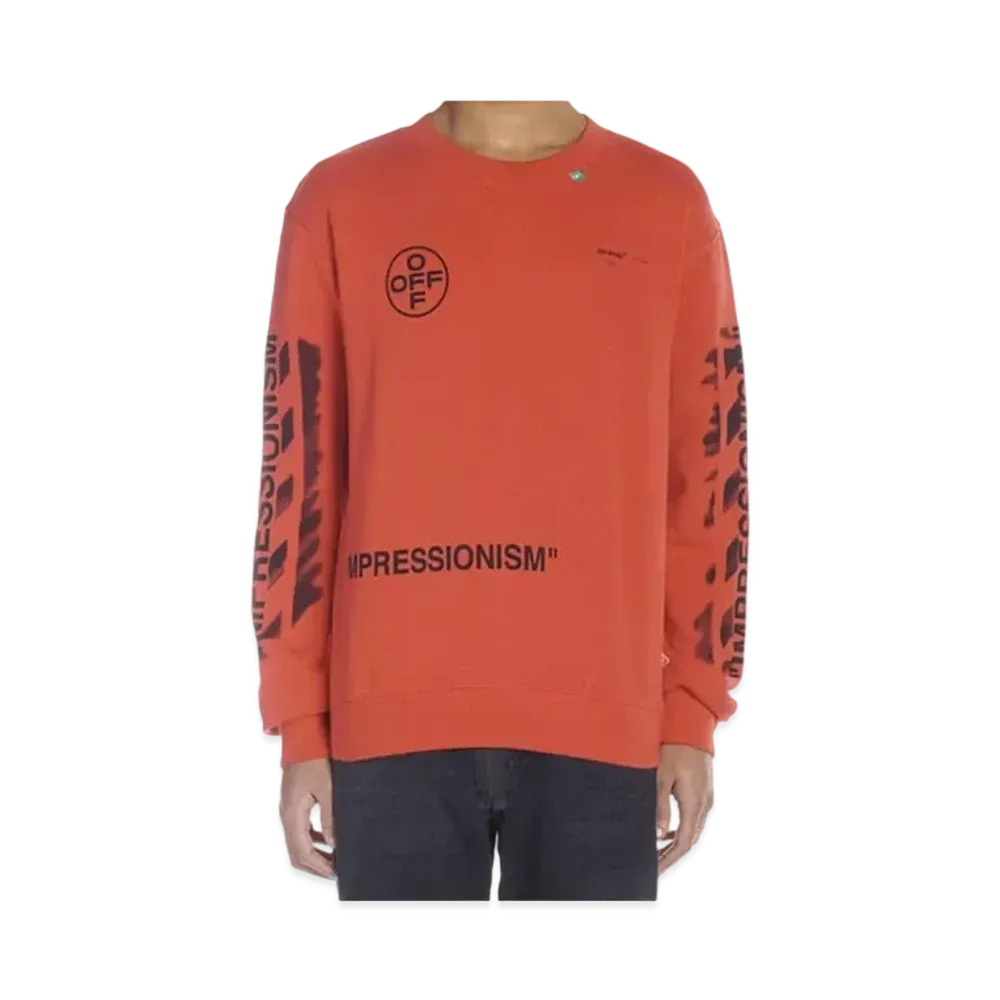 OFF-WHITE Impressionism' Diag Stencil Sweatshirt "Red"