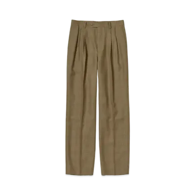 AURALEE Bluefaced Wool Two-Tuck Slacks "Brown"