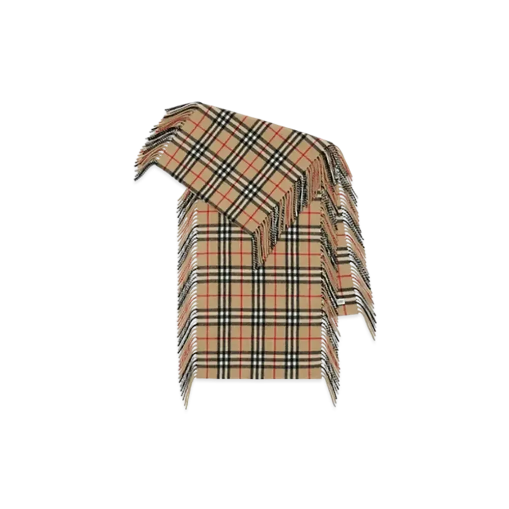 Burberry Check Cashmere Happy Scarf "Archive Beige"