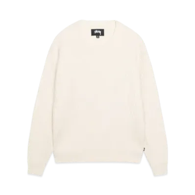 Stussy Waffle Knit Cashmere Crew "Natural"