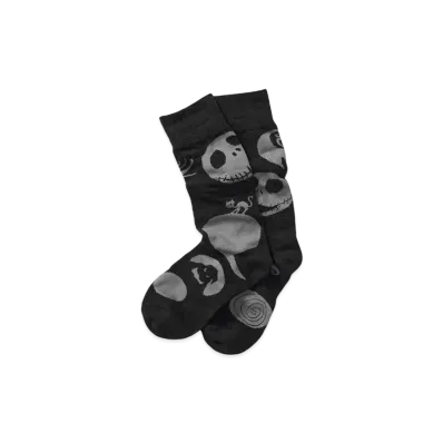 graniph x THE NIGHTMARE BEFORE CHRISTMAS Jack Skellington Pattern Long Socks "Black"