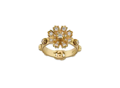 GUCCI Gucci Flora 18K Ring With Diamonds "Gold"