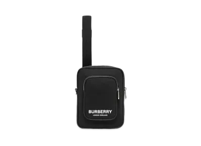 Burberry Logo Print Nylon Cross Body Bag "Black"