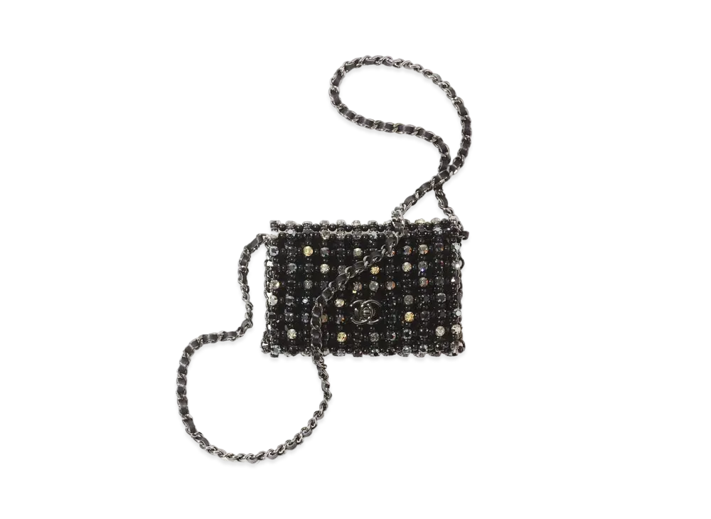 CHANEL Mini Evening Bag Stras & Costume Pearl "Black/Ruthenium/Silver/Gold"