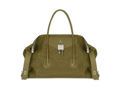 GIVENCHY Maxi Antigona Lock in Braided Leather "Khaki"
