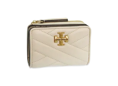 TORY BURCH Kira Chevron Bi Fold Wallet "New Cream"