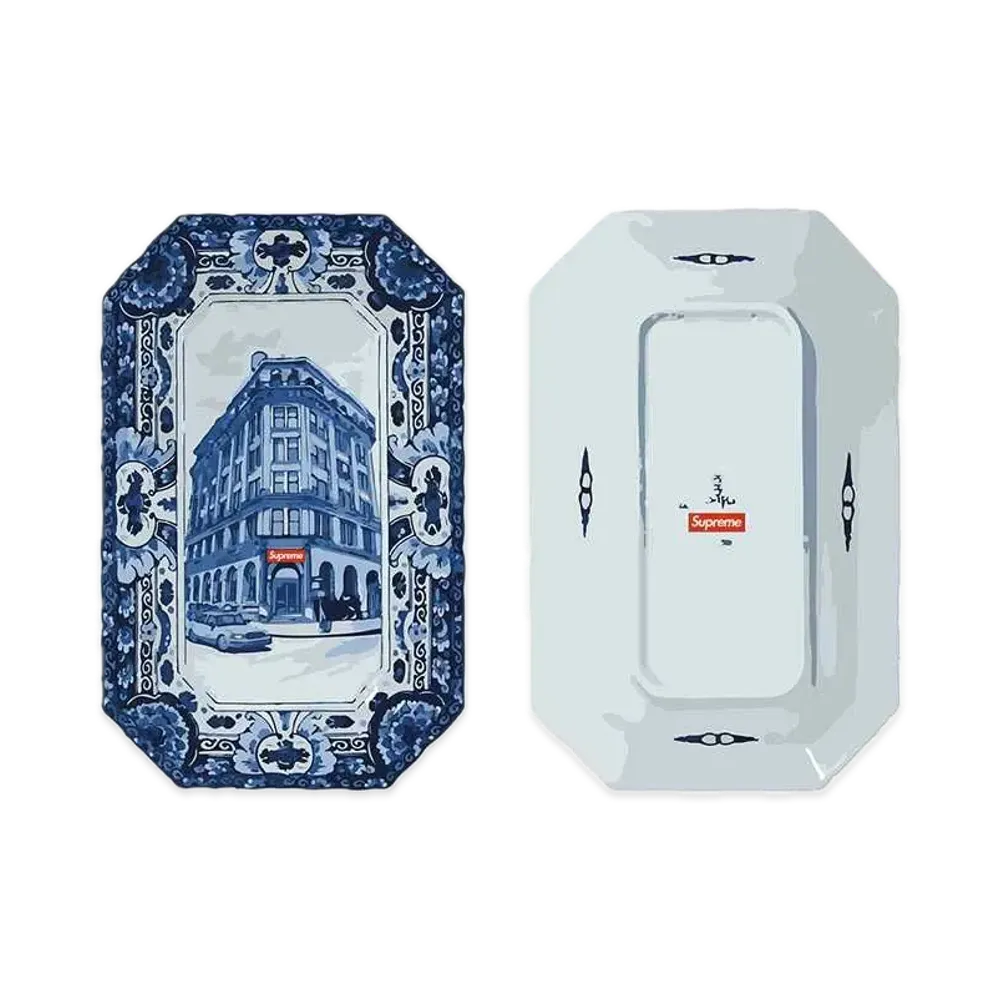 Supreme x Royal Delft Hand-Painted 190 Bowery Large Plate "Blue"